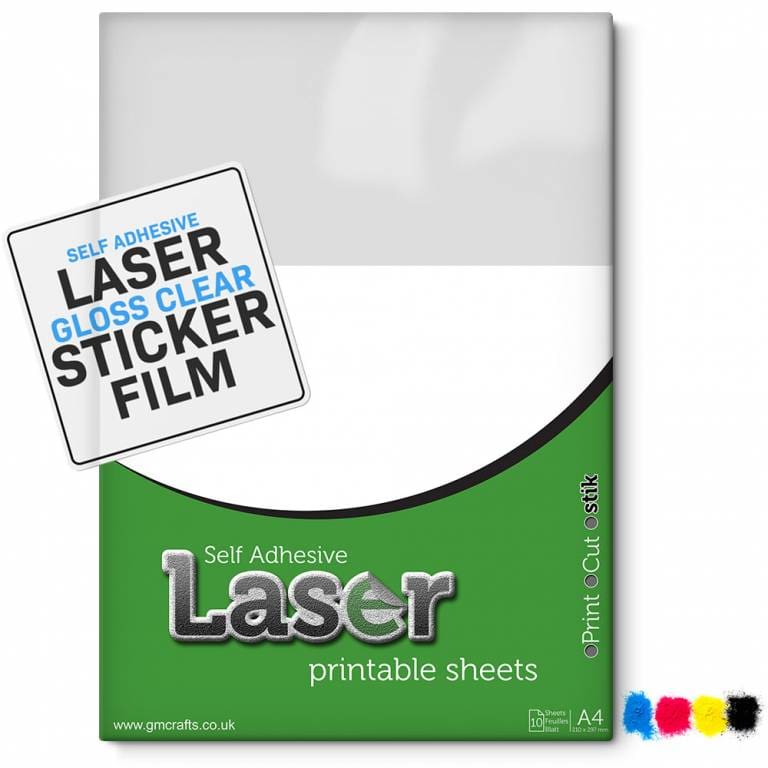 10 x Self Adhesive A4 Inkjet Printable Gloss Clear Plastic Film Sheets ...