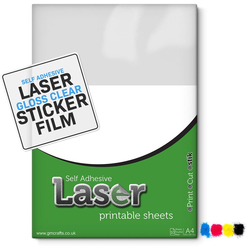 10x Clear Transparent A4 Film Sticker Paper Self Adhesive Laser /inkjet printers 