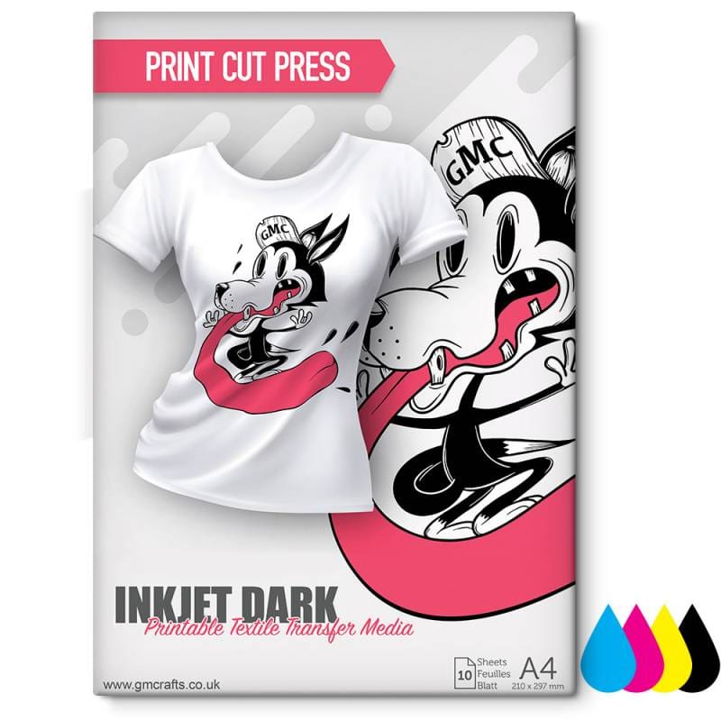 10 x A4 Inkjet Dark Premium Printable Heat Transfer Sheets - GM Crafts