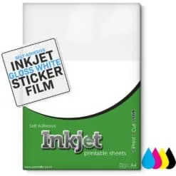 Inkjet Printable Gloss White Filmic A4 Sheets