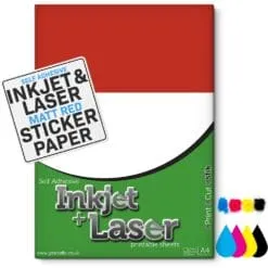 Inkjet And Laser Printable Red A4 Sheets