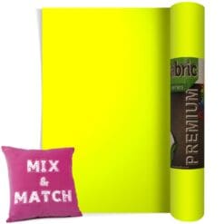 Neon Yellow Premium Coloured HTV Textile Film From GM Crafts