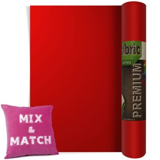 Red Premium Coloured HTV Textile Film From GM Crafts