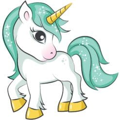 Green Haired Unicorn Printed Heat Transfer Iron On Decal From GM Crafts
