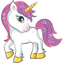 Pink Haired Unicorn Printed Heat Transfer Iron On Decal From GM Crafts
