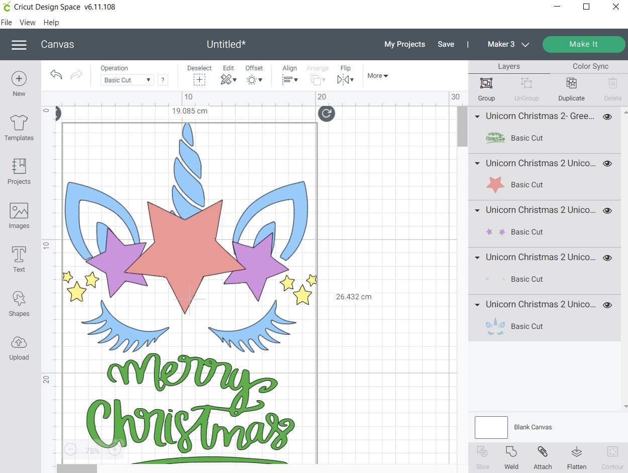 unicorn first cricut screen xmas