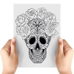 Mandala-And-Skull-Sheet-A-Transfer-Doodle
