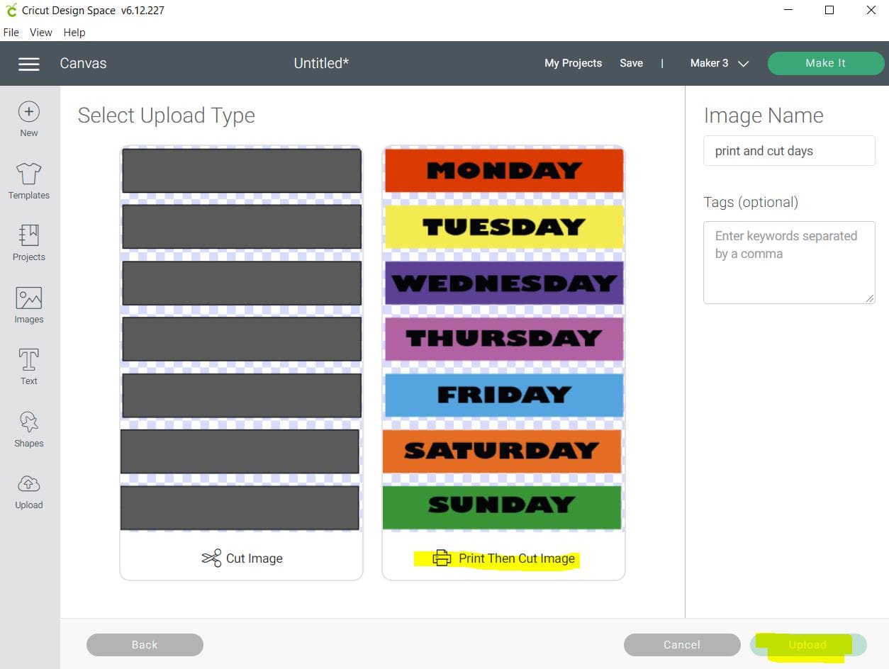cricut print and cut upload. 2