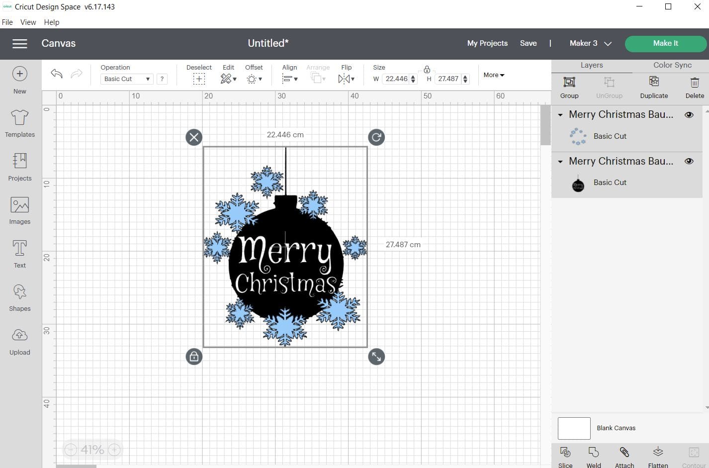 Christmas bauble screen 1