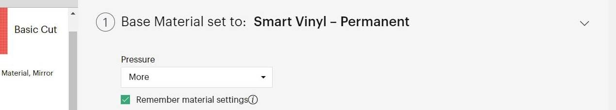 cricut smart settings