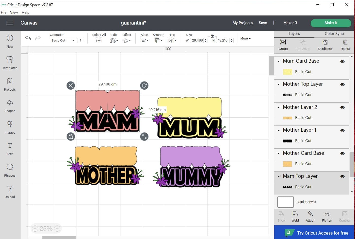 3D MOTHERS CARD CUT FILES ALL TOGETHER