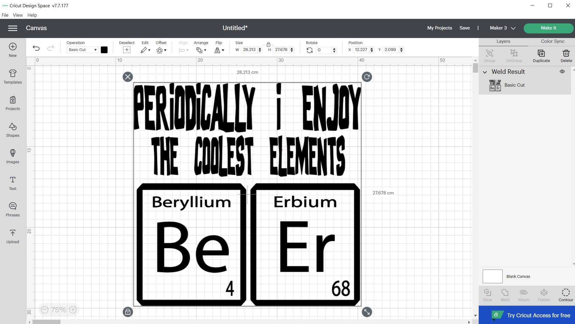 beer science cricut step 1