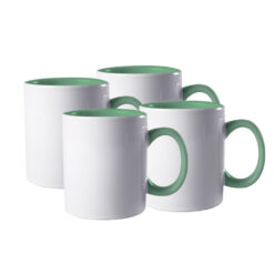 4-x-Sublimation-white-Mugs-Green-Handle-and-Inner-From-GM-Crafts