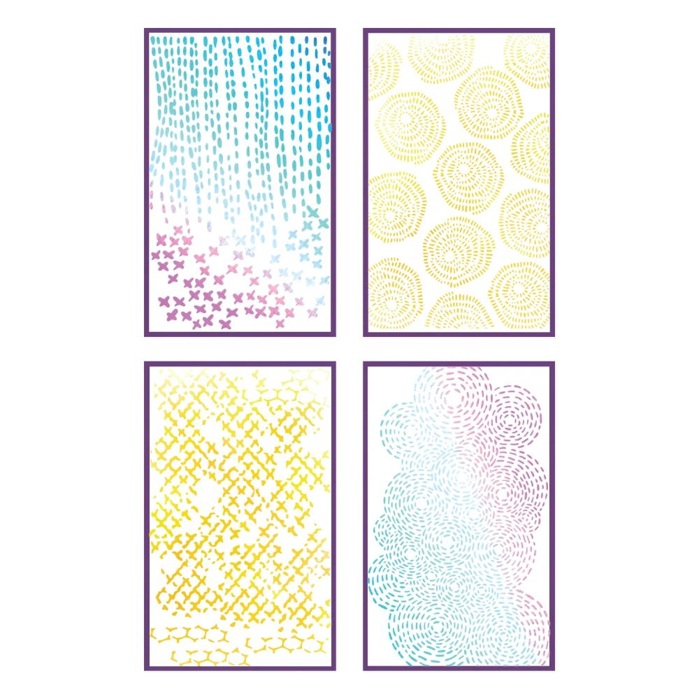Sizzix A5 Stencil Stitched Florals By Vicki Boutin (4pk)