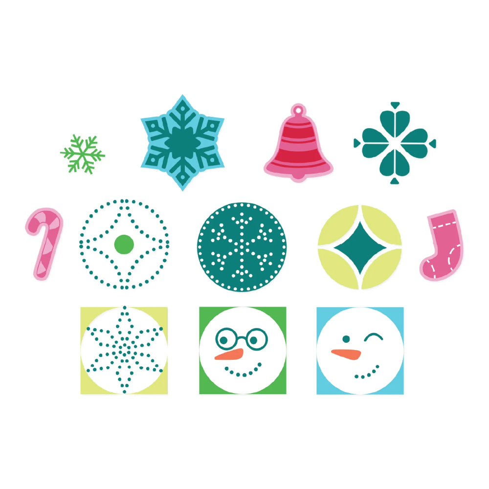 Sizzix Clear Stamps Set 16pk w/10pk Framelits Die Around The Holidays By Catherine Pooler