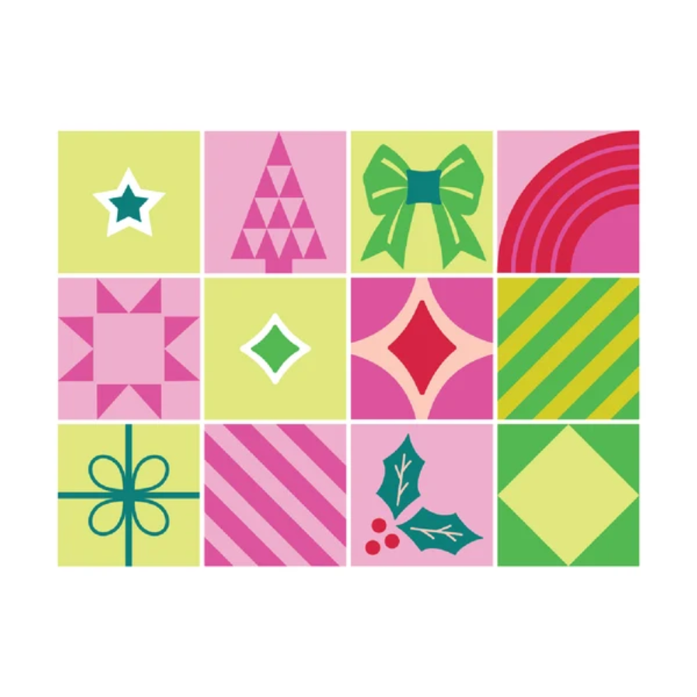 Sizzix Clear Stamps Set Print + Pattern Holiday In The Square By Catherine Pooler (18pk)