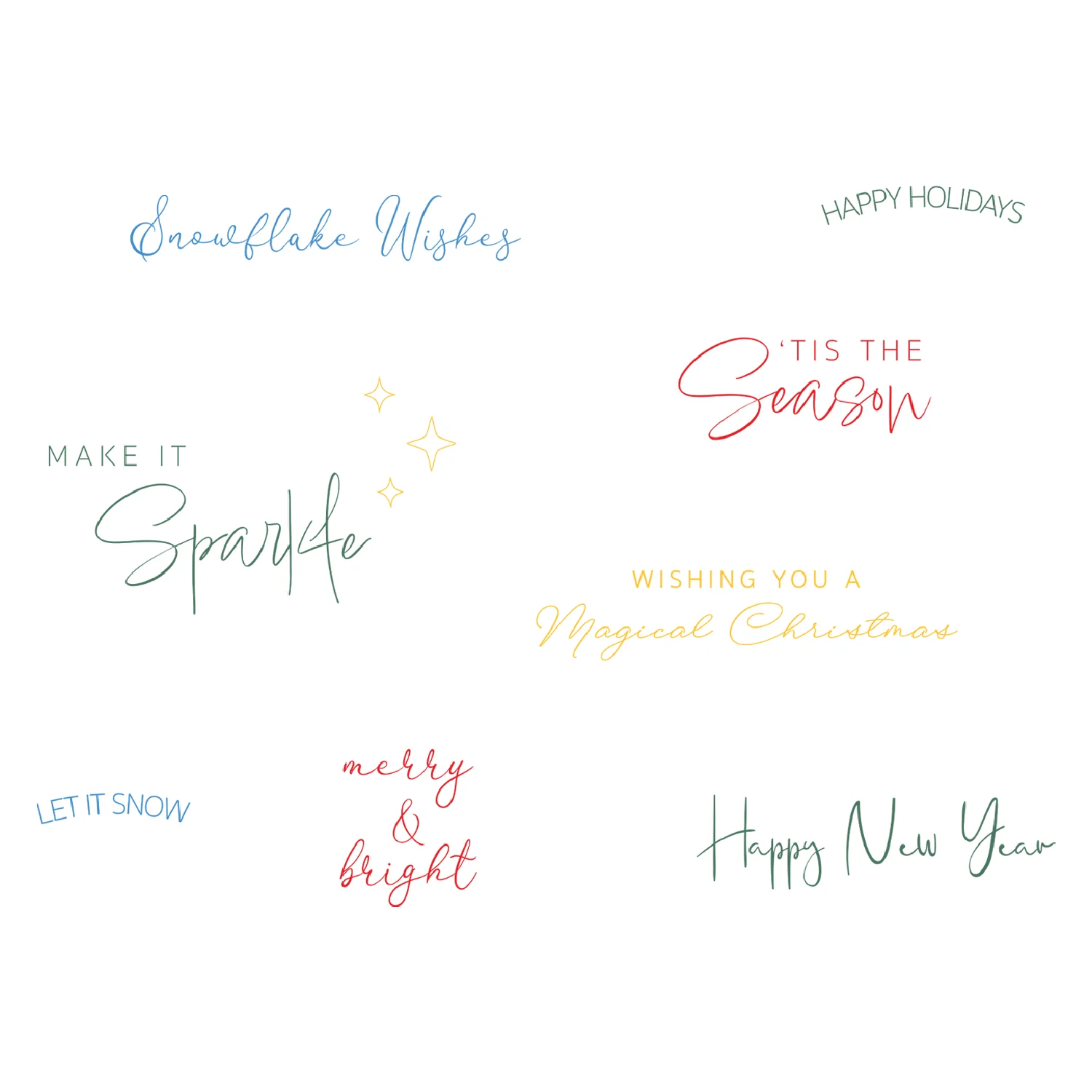 Sizzix Clear Stamps Set Winter Sentiments (9pk)