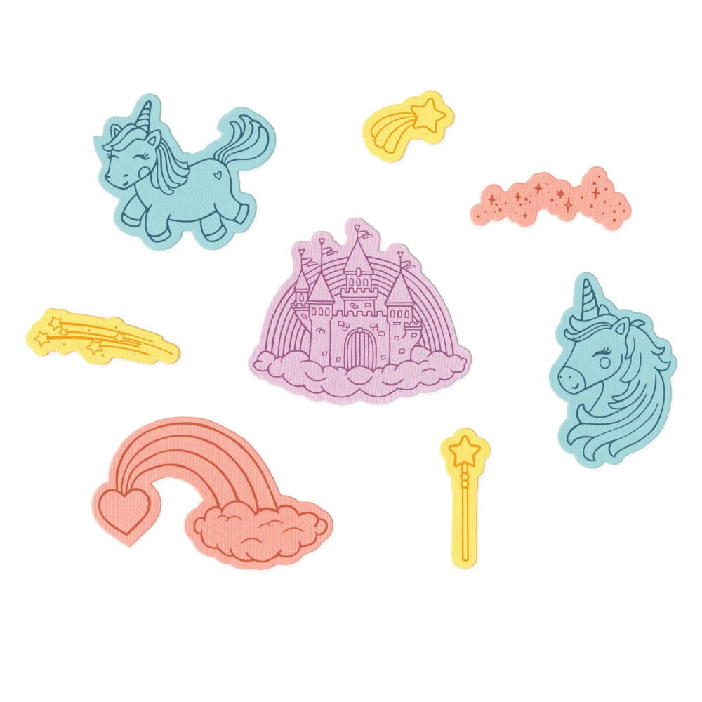 Sizzix Unicorns + Rainbows Stamps 8pk + Framelits 8pk
