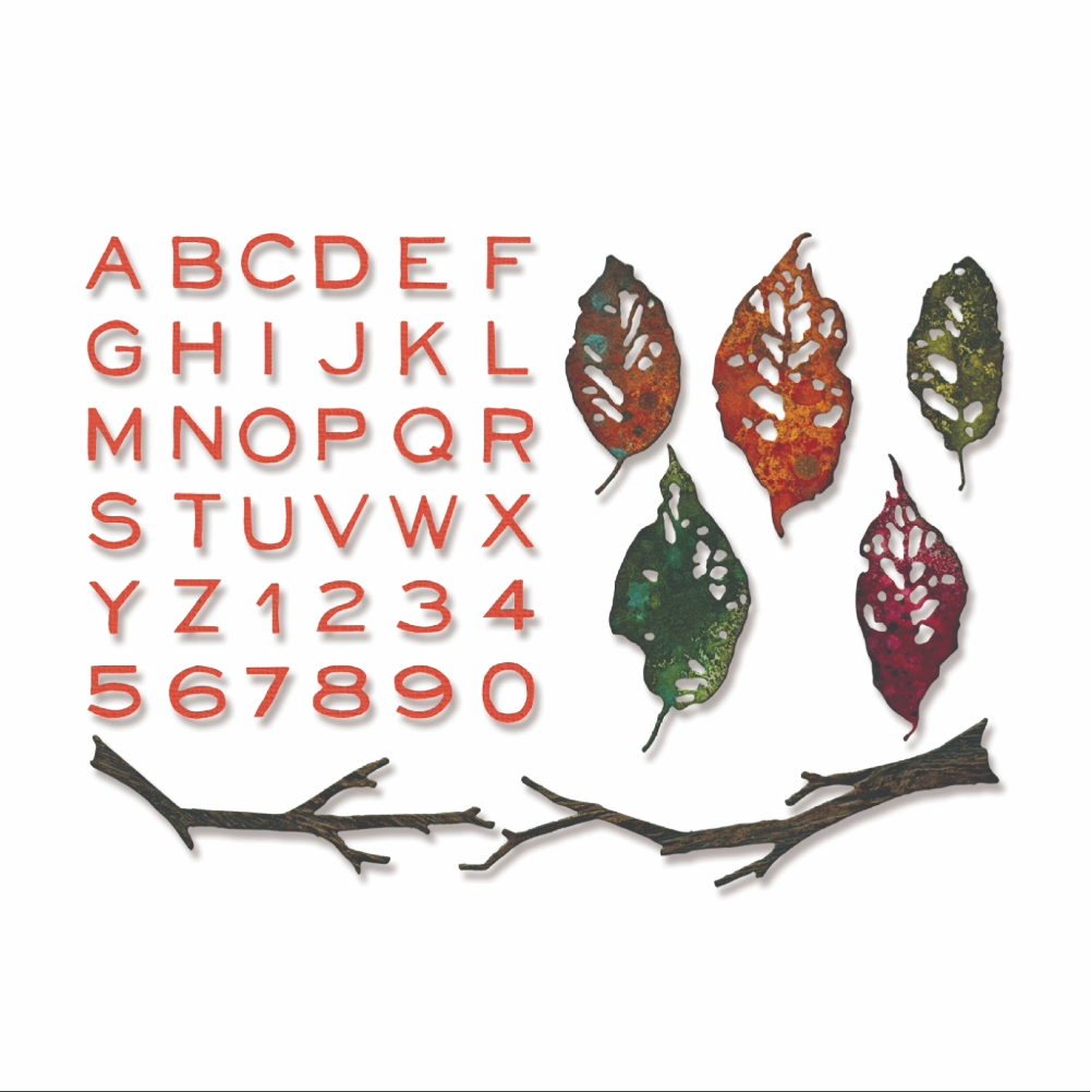 Sizzix Thinlits Die Set 43pk Vault Leaves + Sticks by Tim Holtz